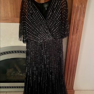 Adrianna Papell beaded black floor length dress 🖤